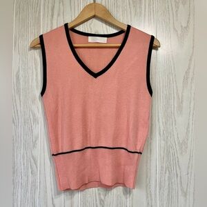 By Bomi Gilet Vest Pink and Black Fancy Size S NWOT